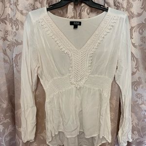White blouse with embroidered collar